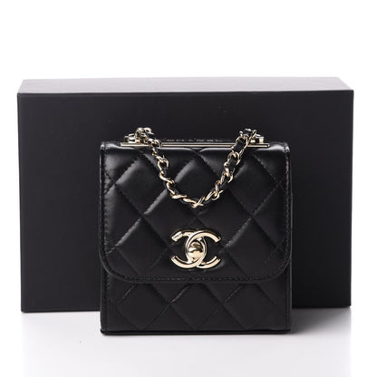 Chanel Lambskin Quilted Mini Trendy CC Chain Wallet Black 12 of 12