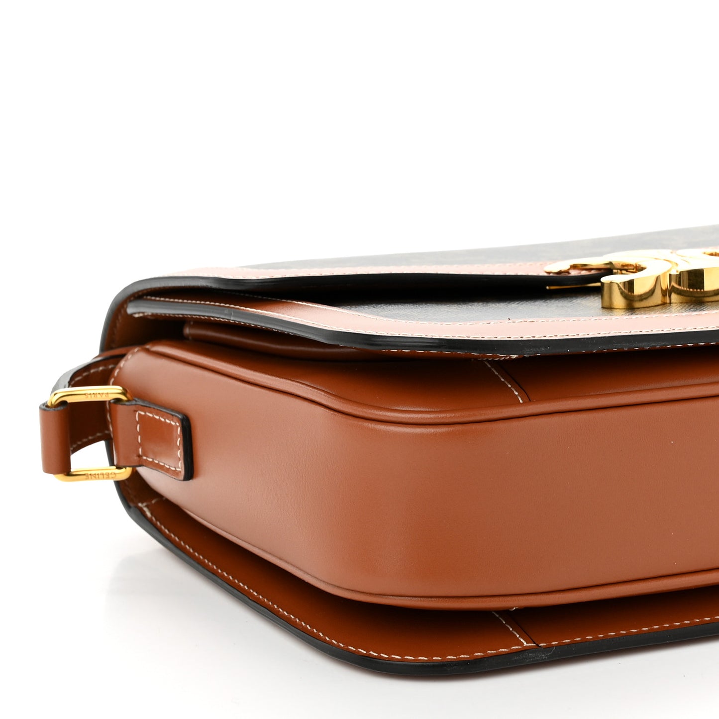 Triomphe Canvas Calfskin Medium Triomphe Bag Tan