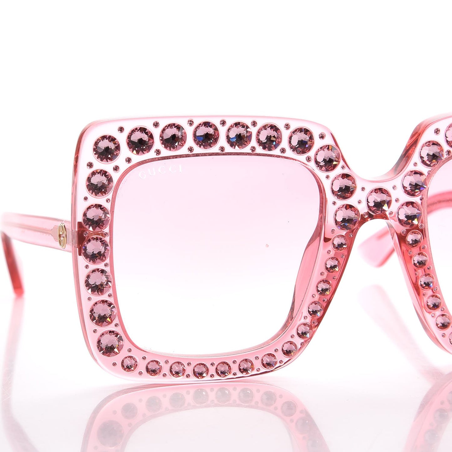 Acetate Crystal Oversize Sunglasses GG0148S Pink