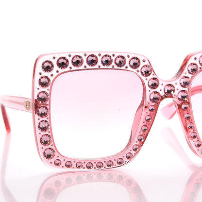 Gucci Acetate Crystal Oversize Sunglasses GG0148S Pink 9 of 10