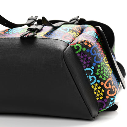 Gucci GG Supreme Monogram Psychedelic Medium Double Buckle Backpack Black Multicolor 10 of 11