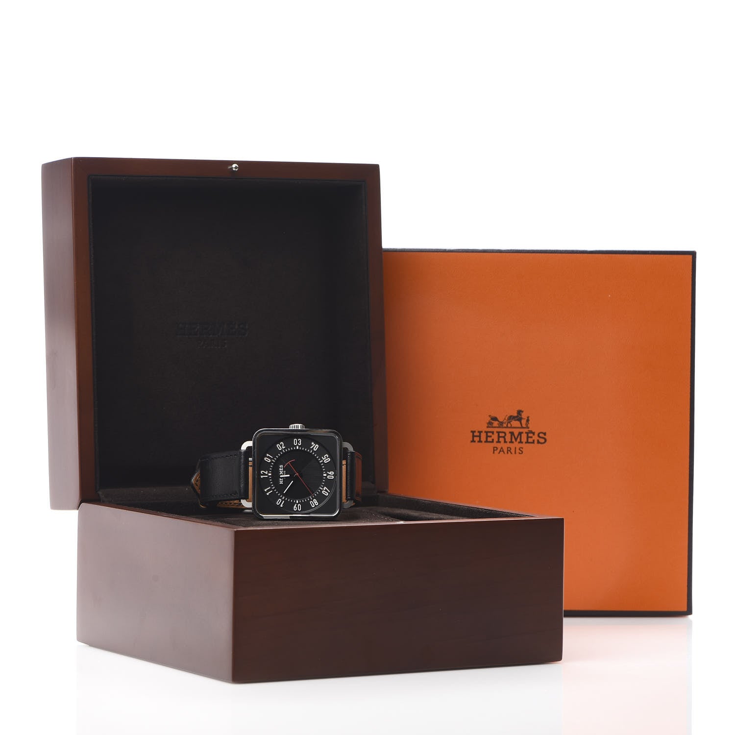 Hermes Stainless Steel Barenia 38mm Carre H Automatic Watch Noir 6 of 6