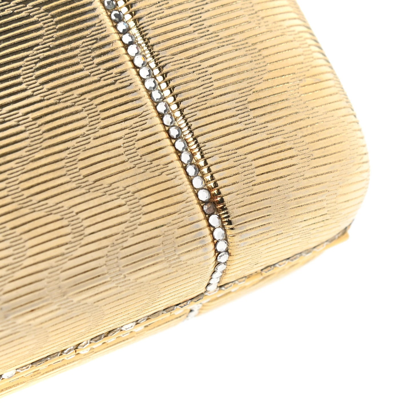 Crystal Minaudiere Clutch Gold