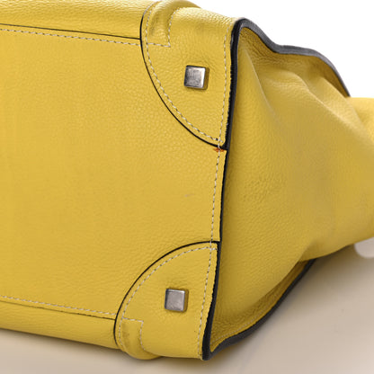 Celine Drummed Calfskin Mini Luggage Citron 6 of 12