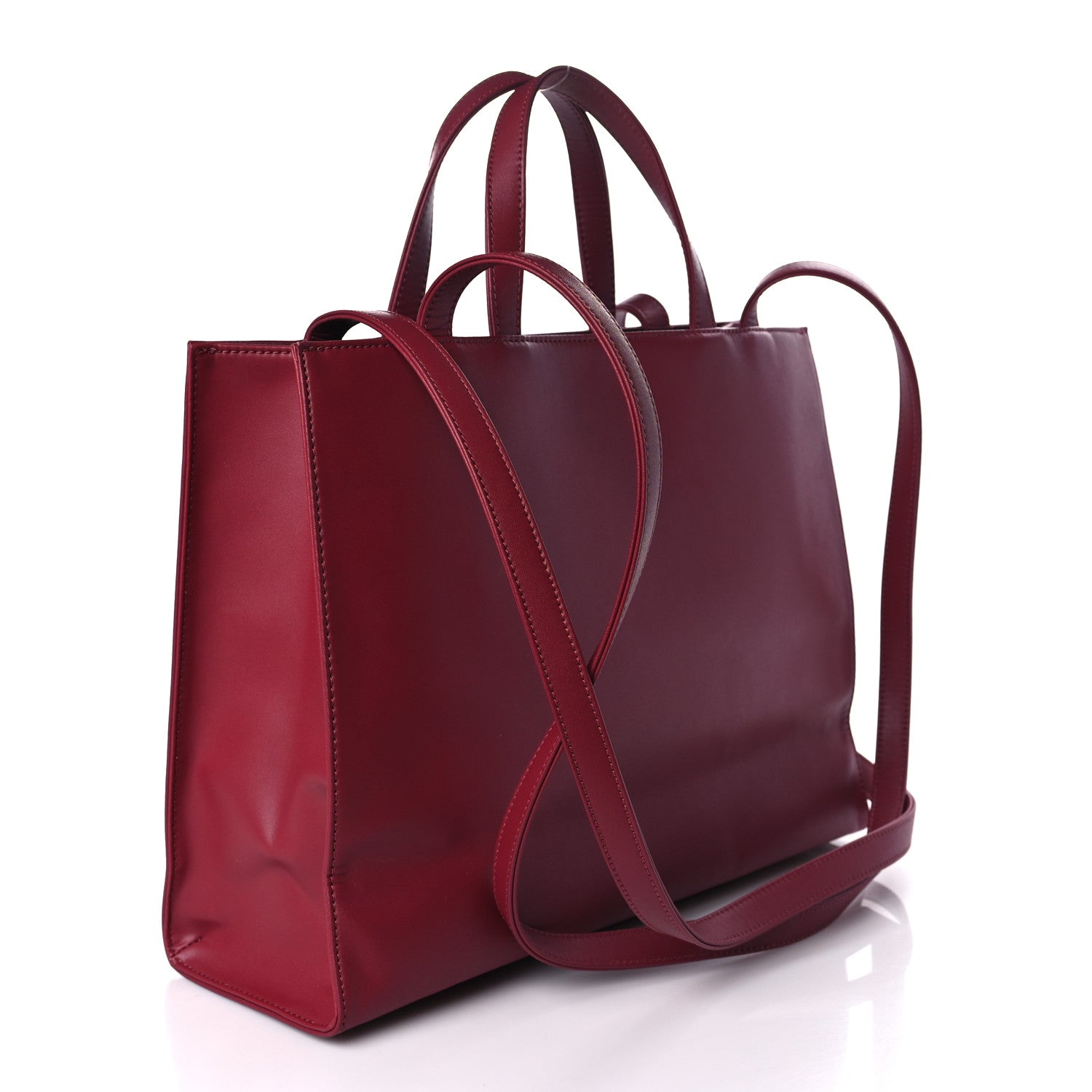 Telfar Vegan Leather Medium Shopping Bag Oxblood 3 of 9
