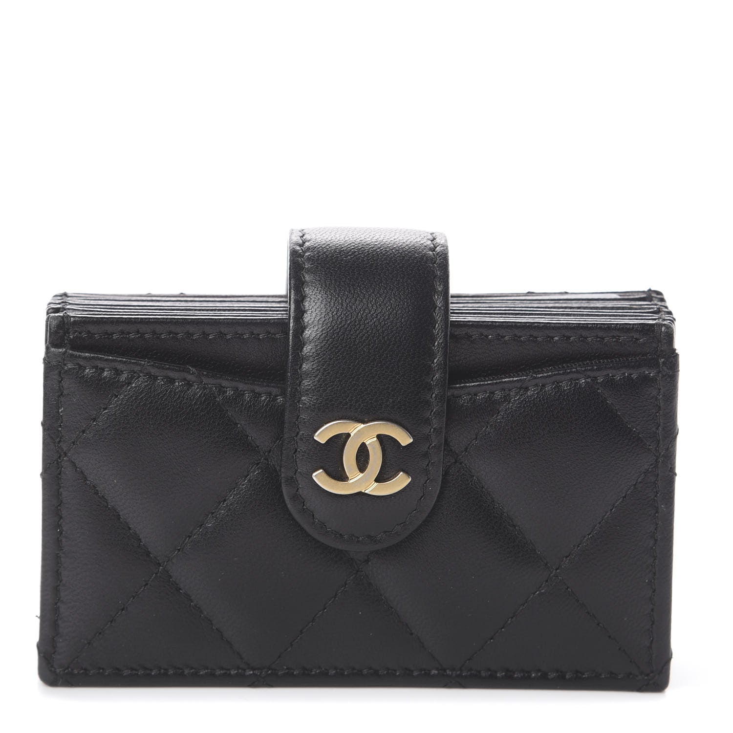 Chanel Lambskin Quilted Gusseted Card Holder Black 1 of 7