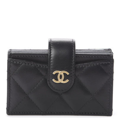 Chanel Lambskin Quilted Gusseted Card Holder Black 1 of 7