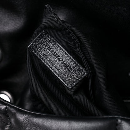 Saint Laurent Lambskin Quilted Medium Loulou Puffer Monogram Chain Satchel Black 8 of 13