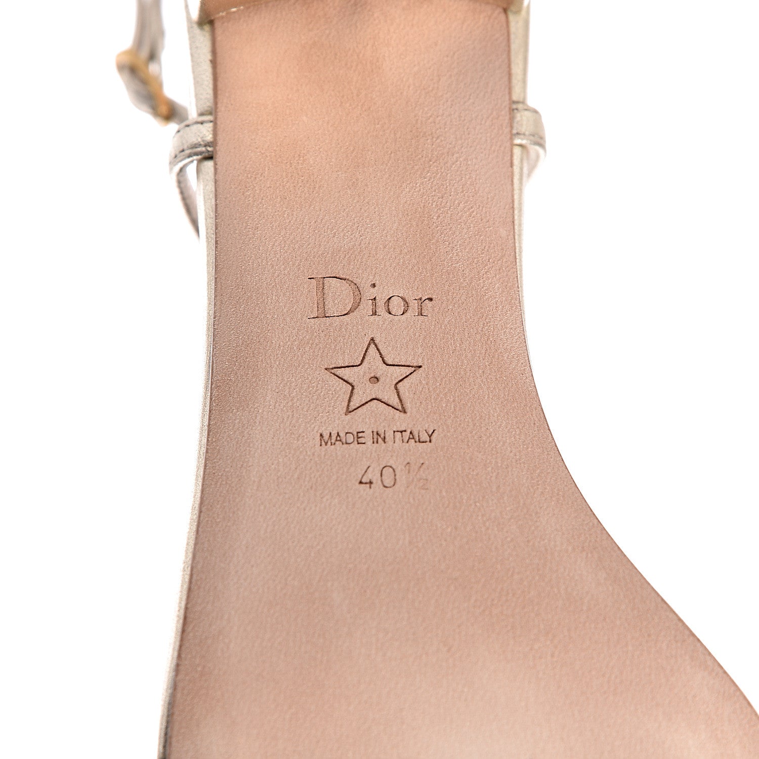 Christian Dior Laminated Lambskin Crystal CD Sandal 40.5 Stardust Gold 6 of 10