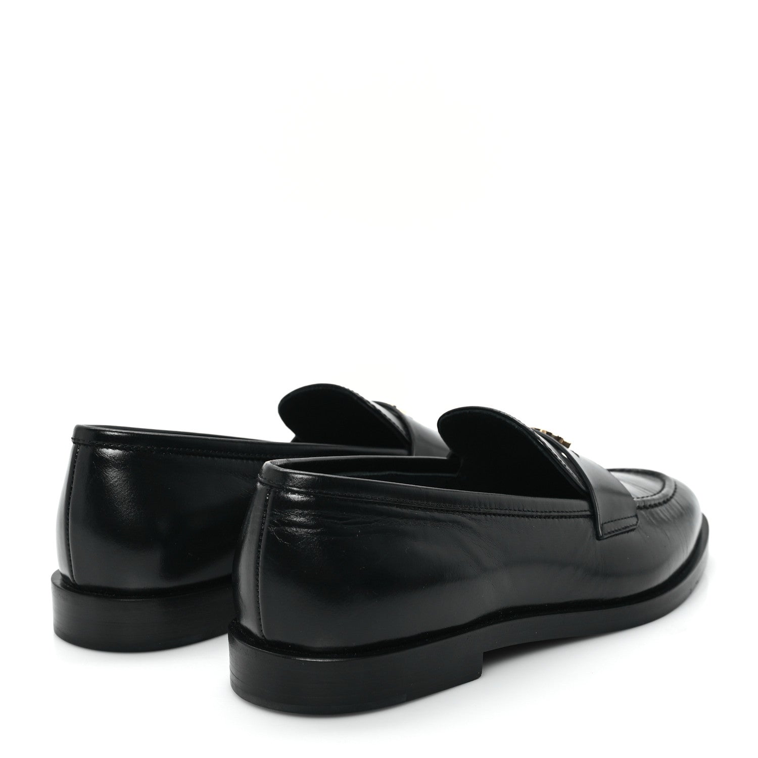 Chanel Shiny Calfskin CC Moccasin Loafers 36 Black 5 of 10