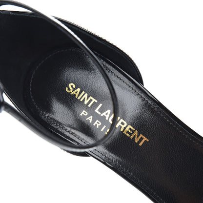 Saint Laurent Patent Calfskin Opyum 110 Sandals 36 Black Gold 6 of 8