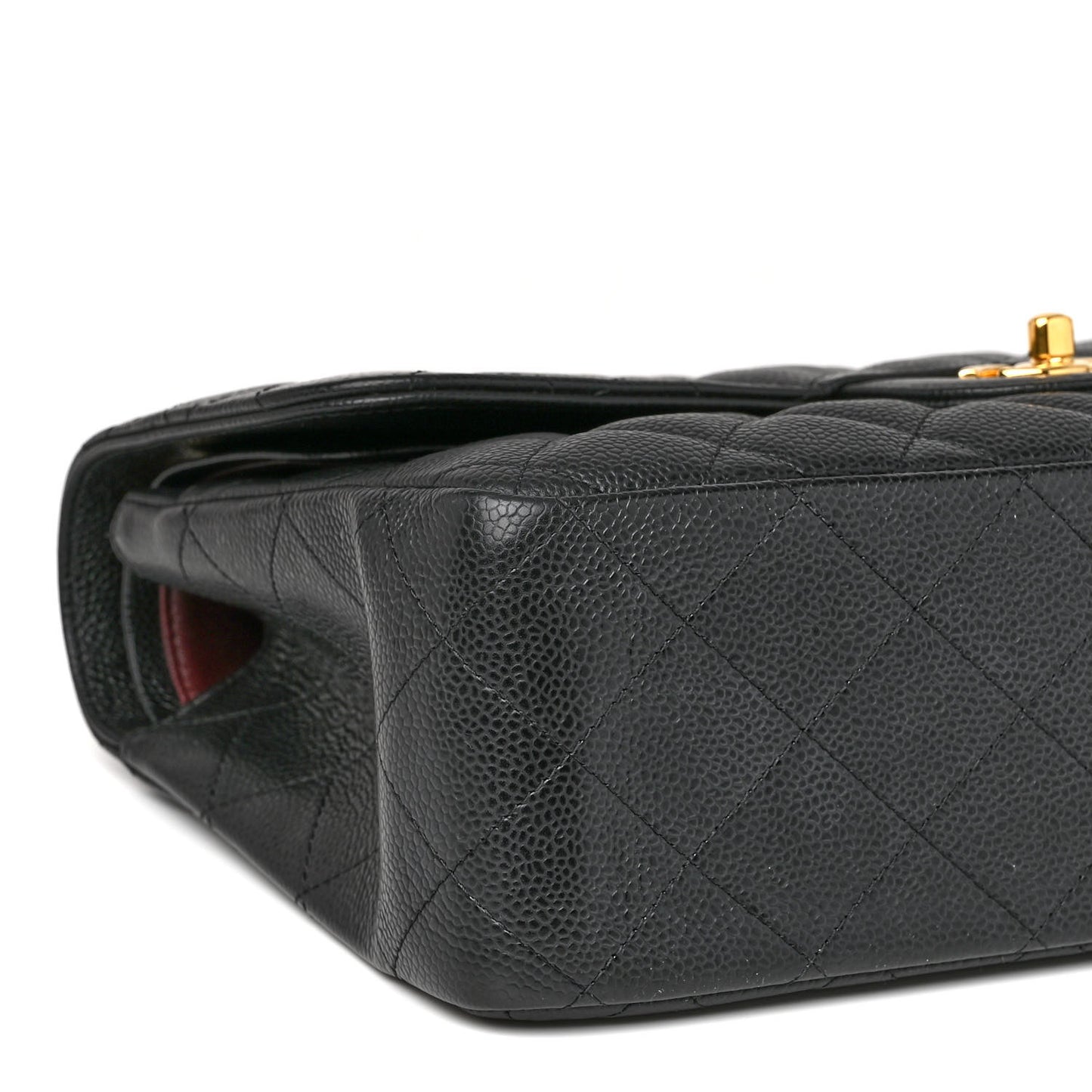 Caviar Quilted Jumbo Double Flap Black