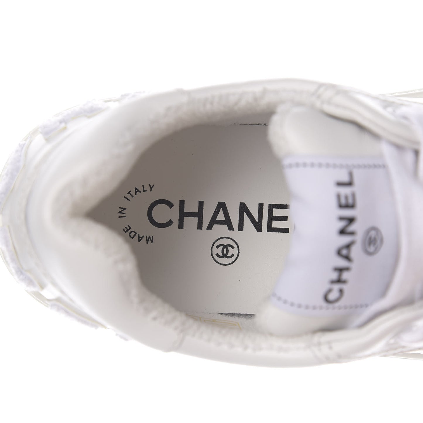 Calfskin Womens Logo Sneakers 37.5 White