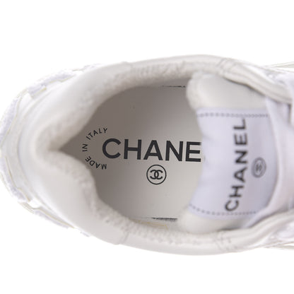 Chanel Calfskin Womens Logo Sneakers 37.5 White 6 of 9