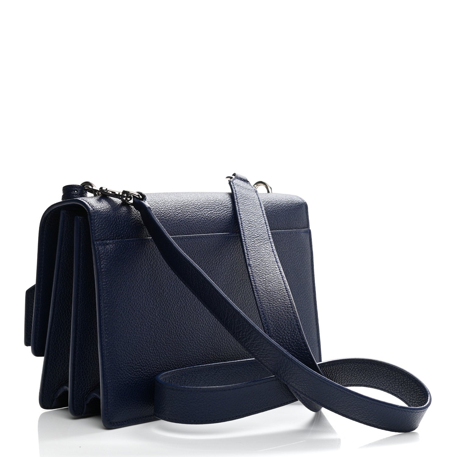 Saint Laurent Grained Calfskin Medium Monogram Sunset Dark Blue 3 of 10