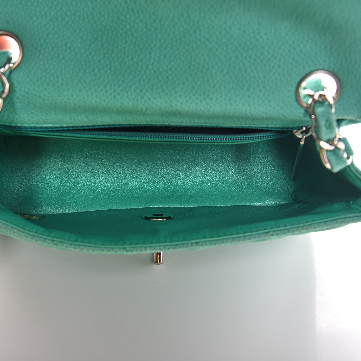 Chanel Iridescent Caviar Quilted Mini Rectangular Flap Green 5 of 9