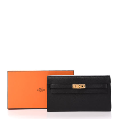 Hermes Chevre Mysore Kelly Wallet To Go Black 8 of 8