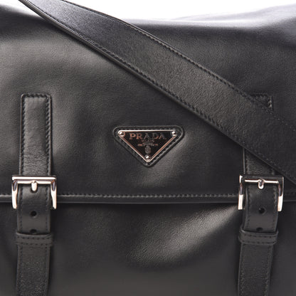 Prada Soft Calf Messenger Bag Black 7 of 9
