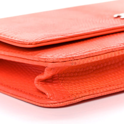 Chanel Lizard Wallet on Chain WOC Orange 9 of 13