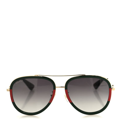 Gucci Web Aviator Sunglasses GG0062S Green Red 2 of 6