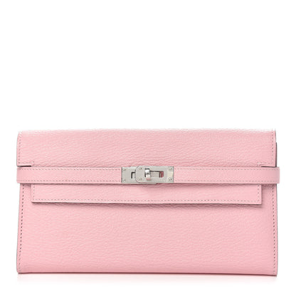 Hermes Chevre Mysore Kelly Longue Wallet Rose Sakura 1 of 8
