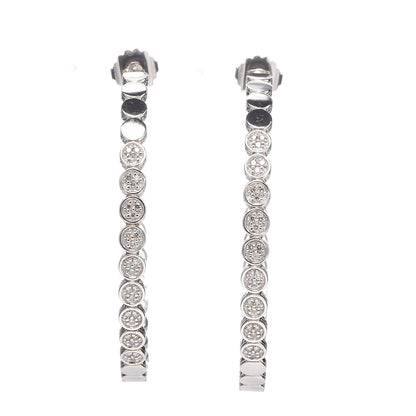 John Hardy Sterling Silver Diamond 71mm Dot Hoop Earrings 1 of 4