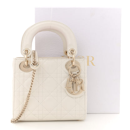 Christian Dior Lambskin Cannage Mini Lady Dior Latte 11 of 11