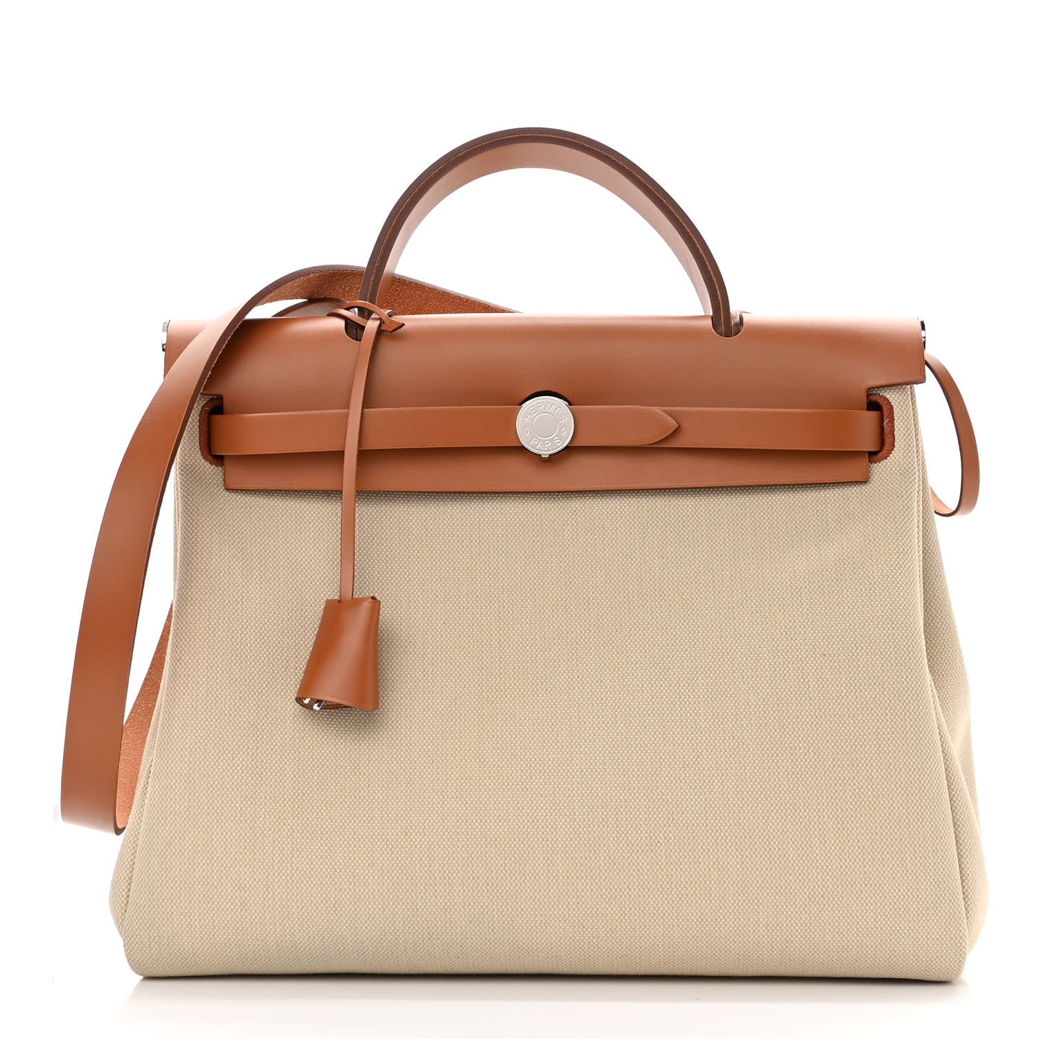 Hermes Vache Hunter Criss Viking Herbag Zip Retourne 31 PM Beton Fauve 3 of 12