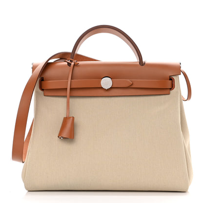 Hermes Vache Hunter Criss Viking Herbag Zip Retourne 31 PM Beton Fauve 3 of 12