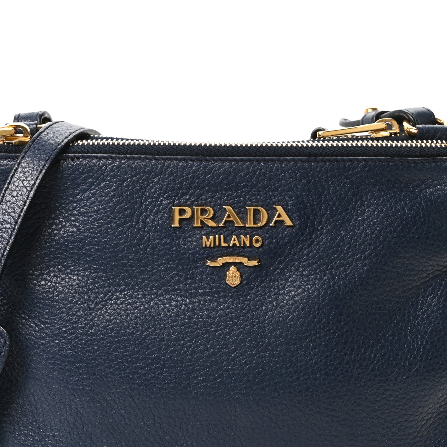 Vitello Phenix Double Zip Crossbody Bag Baltico