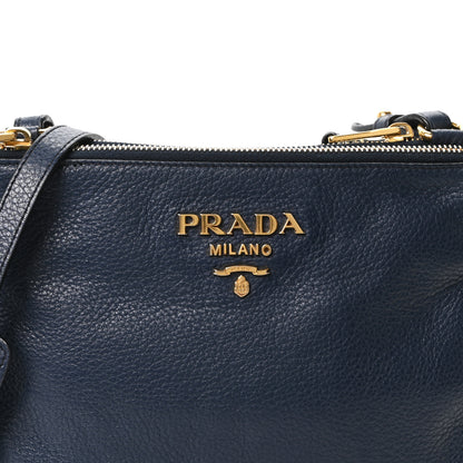 Prada Vitello Phenix Double Zip Crossbody Bag Baltico 8 of 10