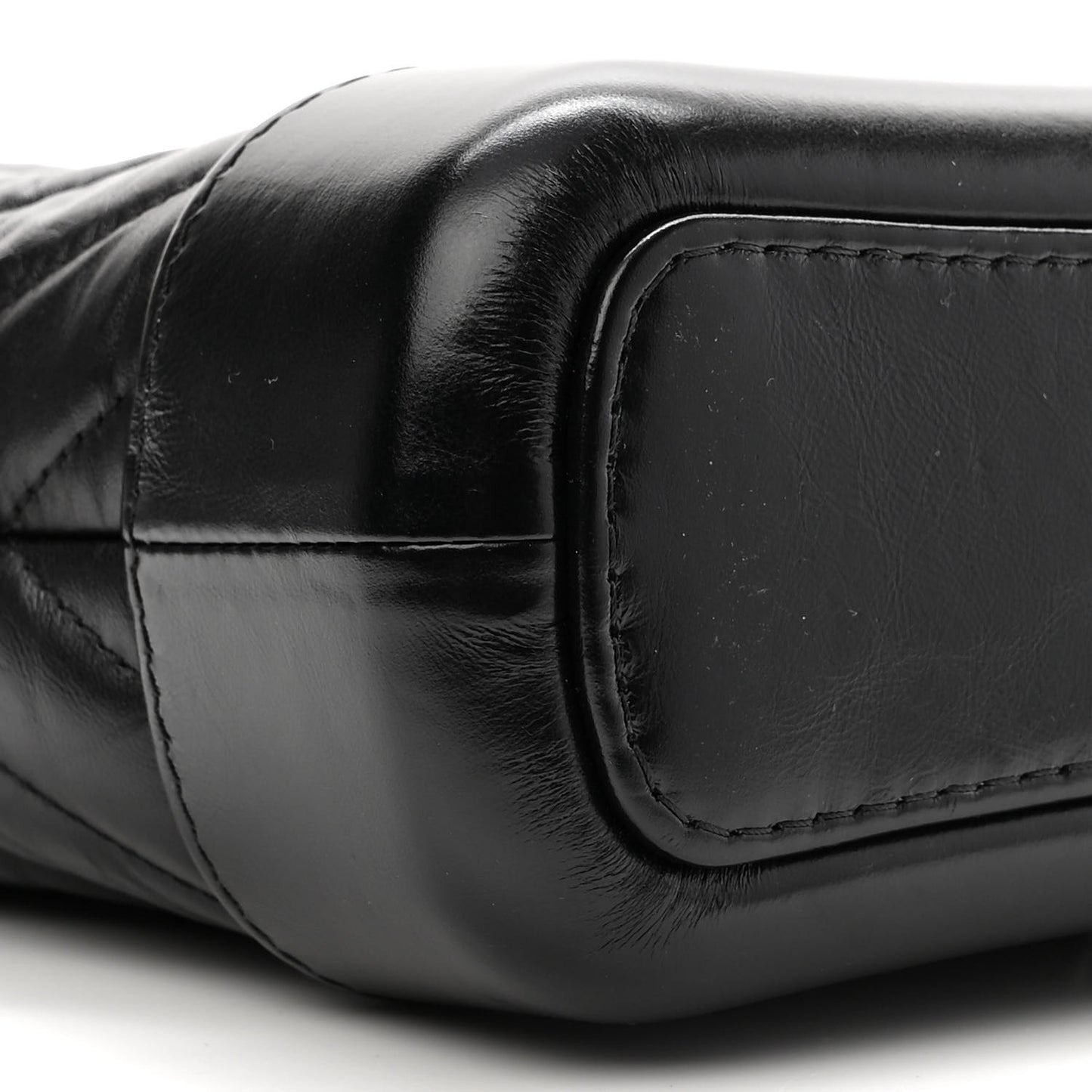 Aged Calfskin Chevron Quilted Small Gabrielle Hobo So Black