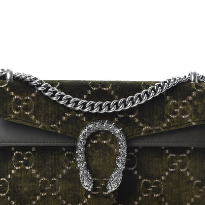 Gucci Velvet Moon Calfskin Crystal GG Monogram Small Dionysus Shoulder Bag Dark Olive Rose Gold 8 of 8