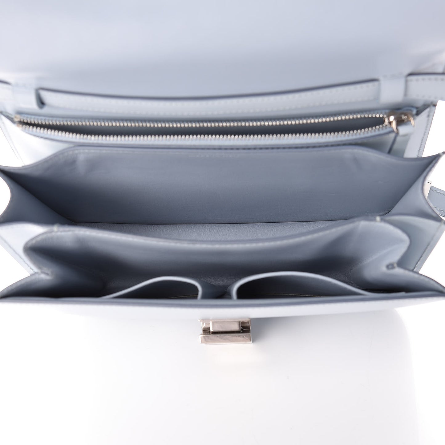 Box Calfskin Medium Classic Box Flap Bag Pale Blue