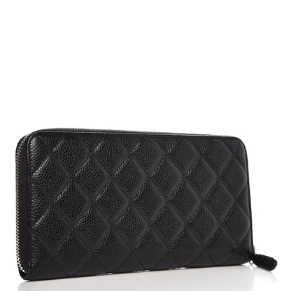 Chanel Caviar Quilted Large Gusset Zip Around Wallet Black 3 of 9