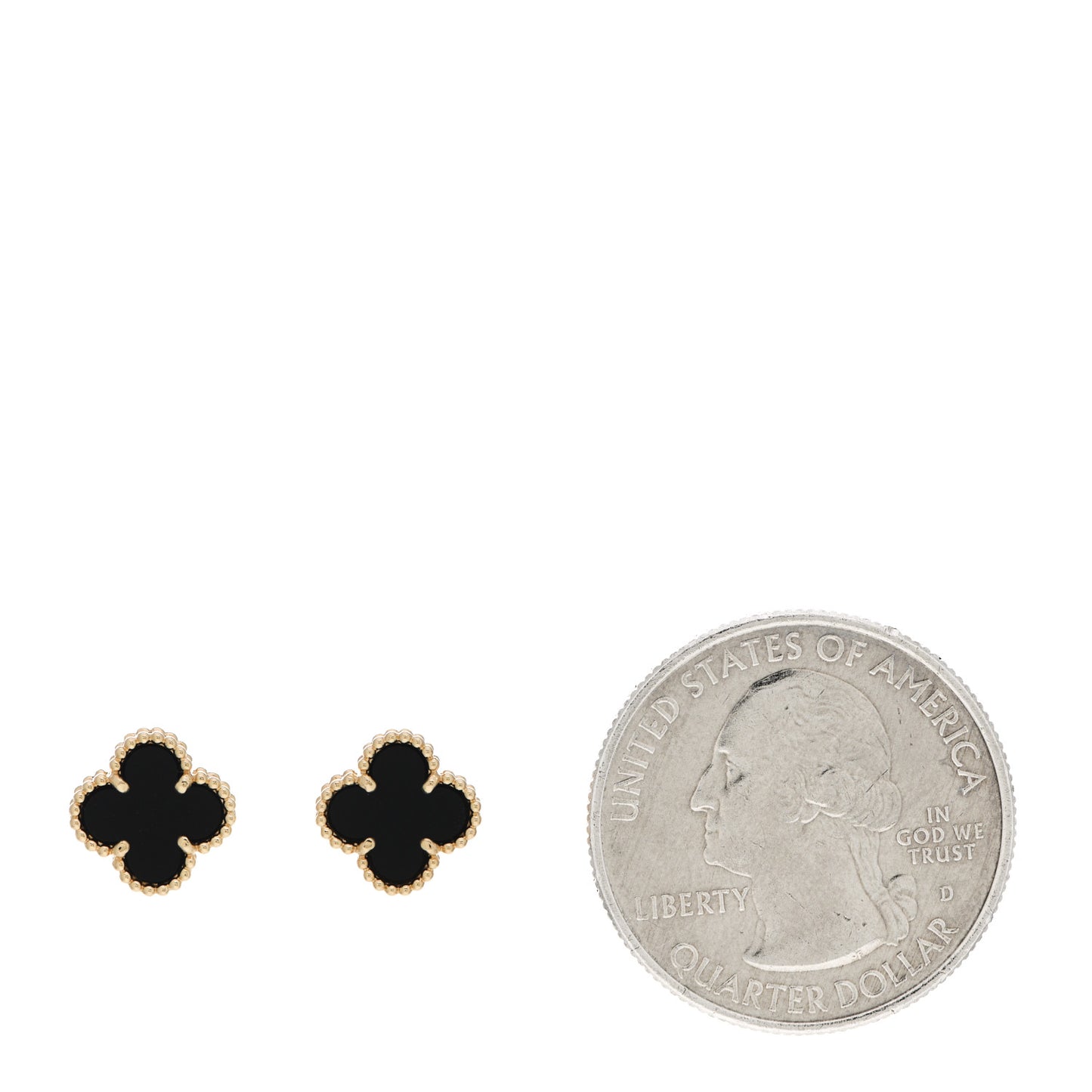 18K Yellow Gold Black Onyx Sweet Alhambra Earrings