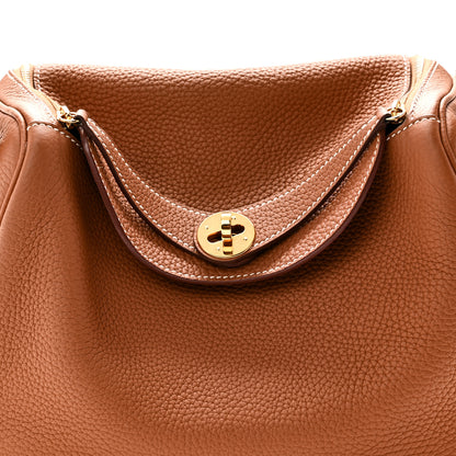 Hermes Taurillon Clemence Lindy 26 Gold 8 of 10