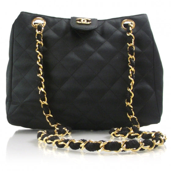 Rhinestone Satin Evening Bag Black