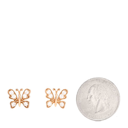 Roberto Coin 18K Rose Gold Diamond Butterfly Earrings 2 of 5
