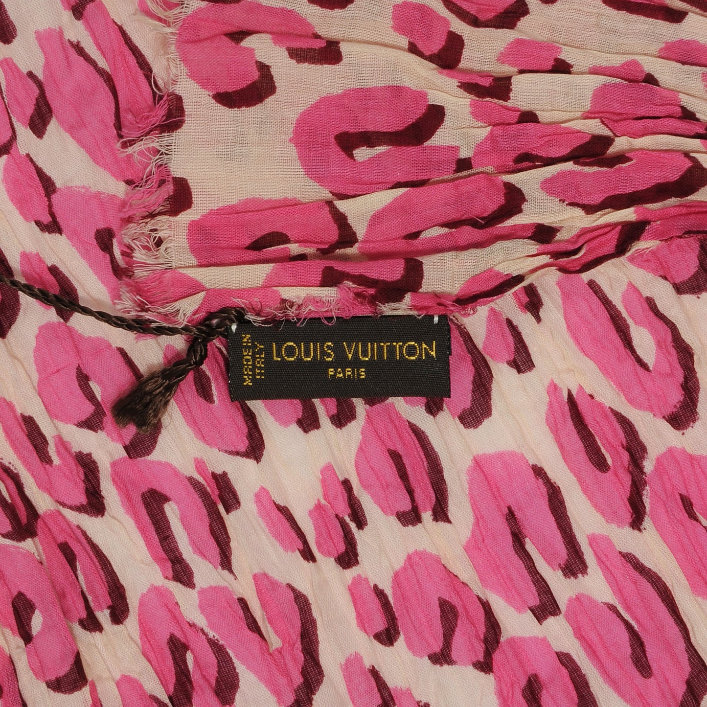 Cotton Leopard Pareo Blanc Corail