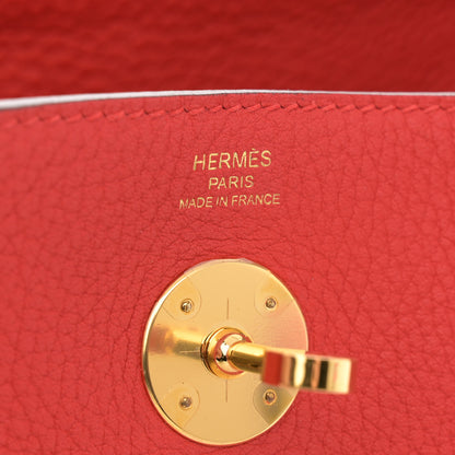 Hermes Taurillon Clemence Lindy 26 Rouge De Coeur 6 of 12