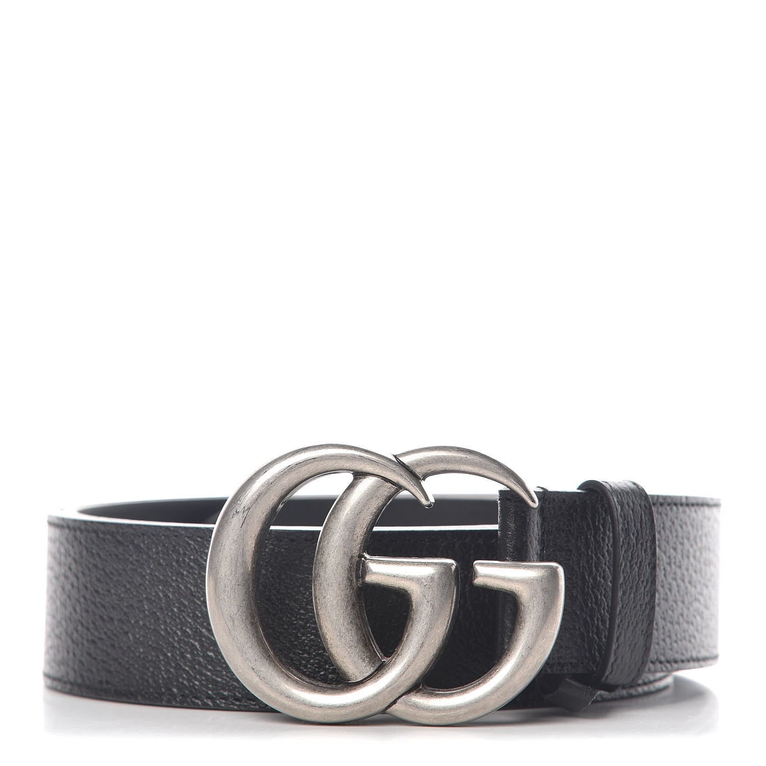 Gucci Textured Dollar Calfskin Nickel Double G 40mm Belt 100 40 Dark Cocoa 1 of 7