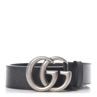 Gucci Textured Dollar Calfskin Nickel Double G 40mm Belt 100 40 Dark Cocoa 1 of 7