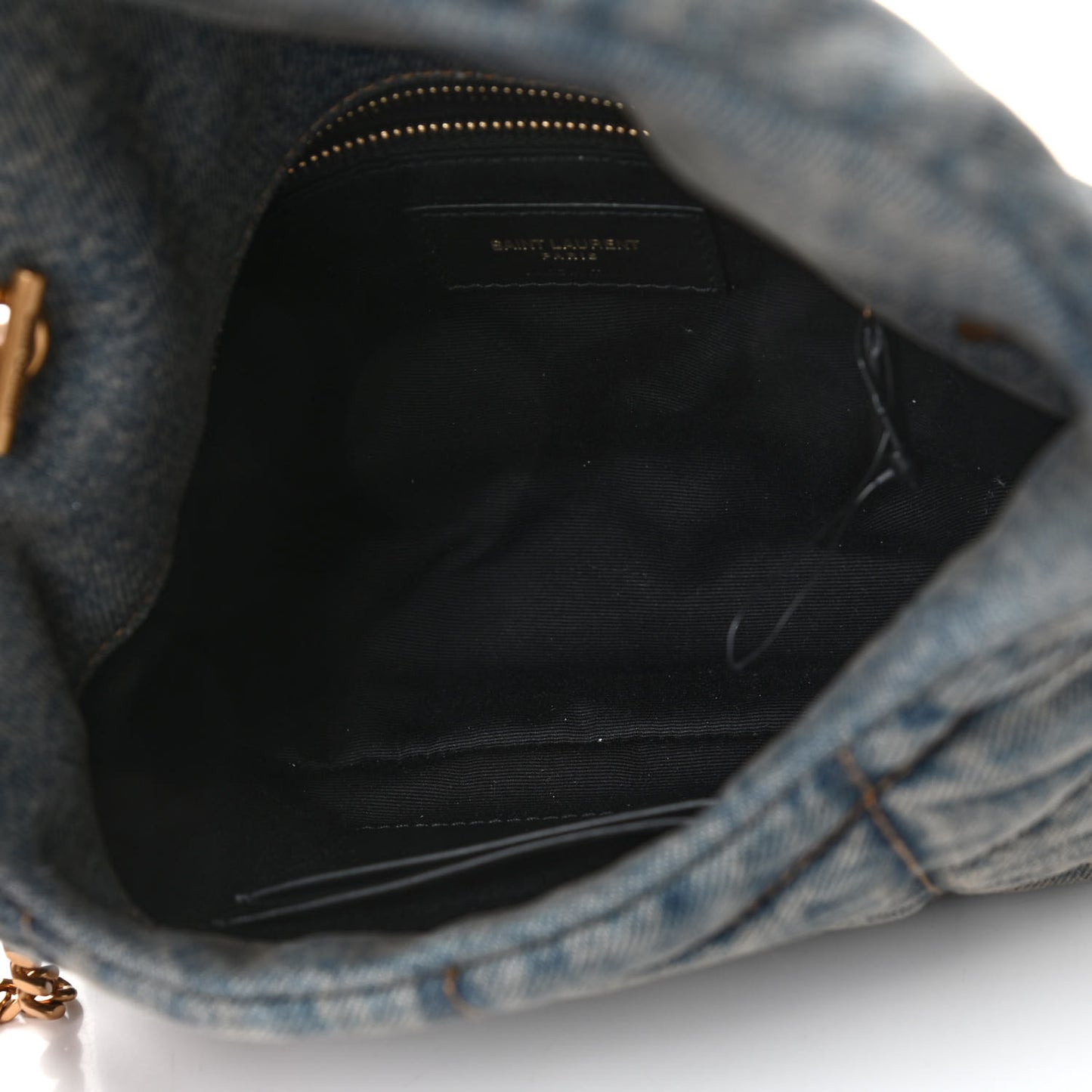 Denim Quilted Toy Loulou Puffer Monogram Chain Satchel Rodeo Blue