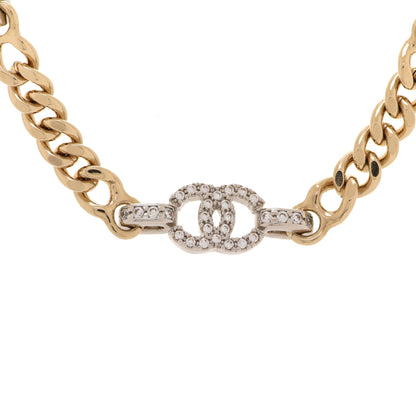 Chanel Crystal Chain CC Link Choker Gold Silver 4 of 6