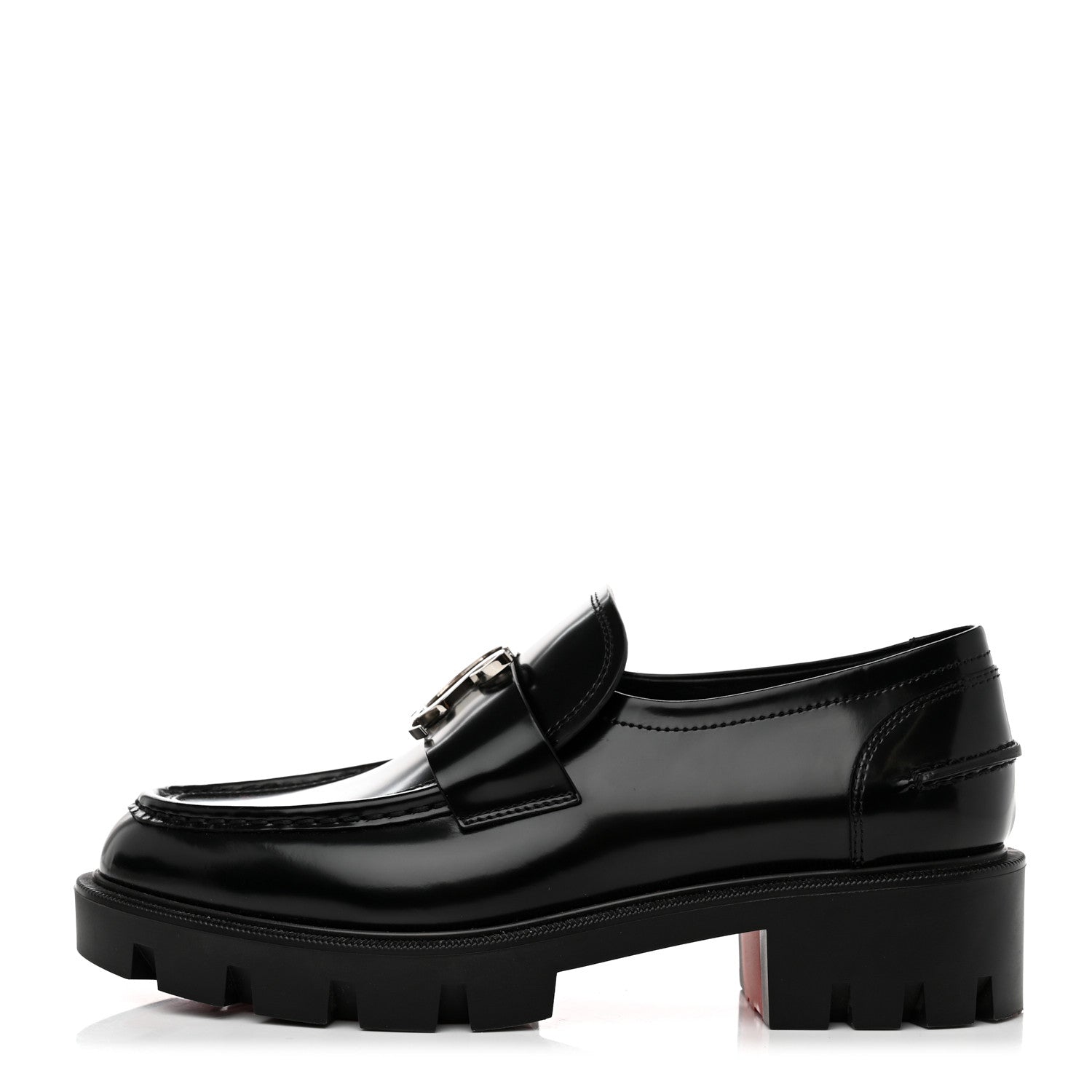 Christian Louboutin Patent Mens Medallion Flat Loafers 36 Black 1 of 7