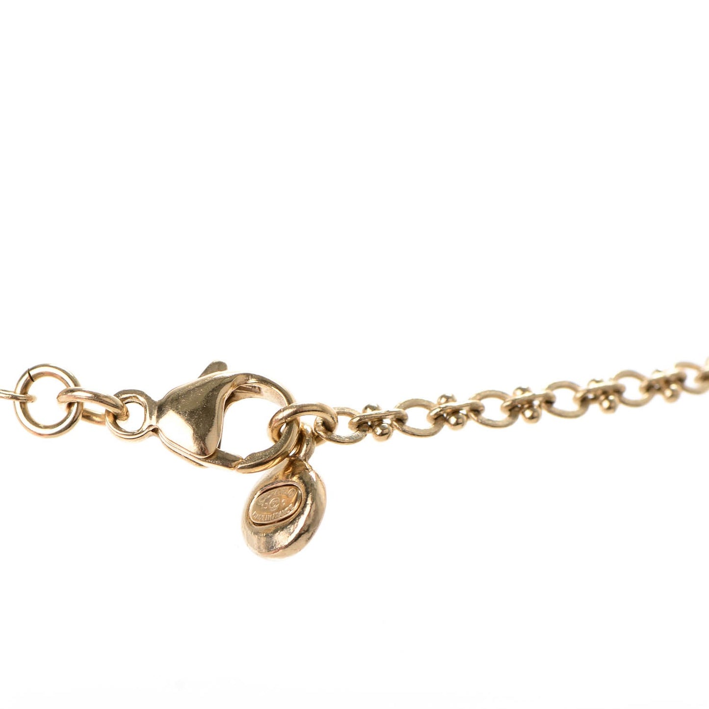 Pearl Crystal CC Necklace Gold