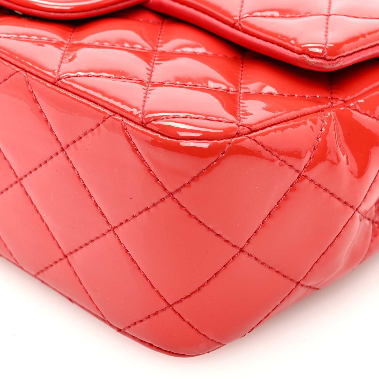 Chanel Patent Calfskin Quilted Mini Rectangular Flap Red 10 of 10