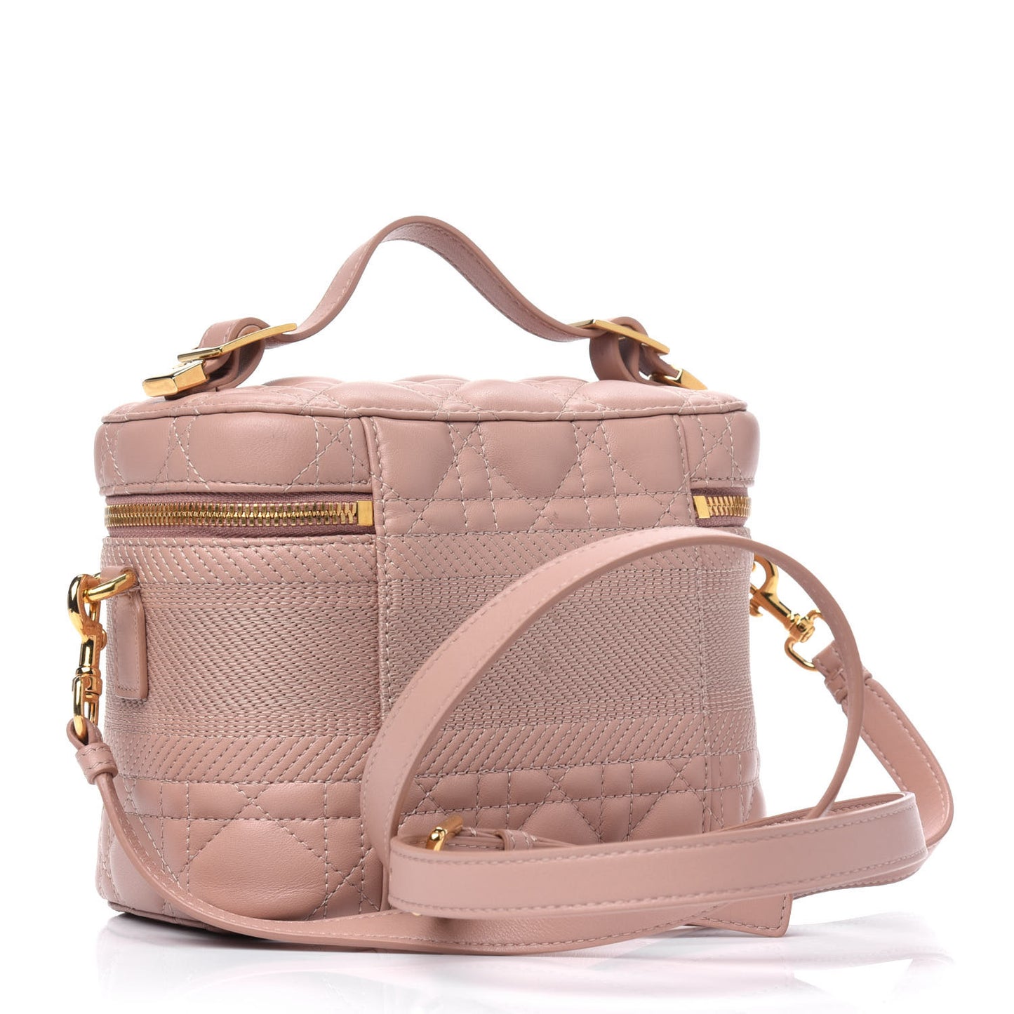 Lambskin Cannage Small Diortravel Vanity Case Rose Des Vents