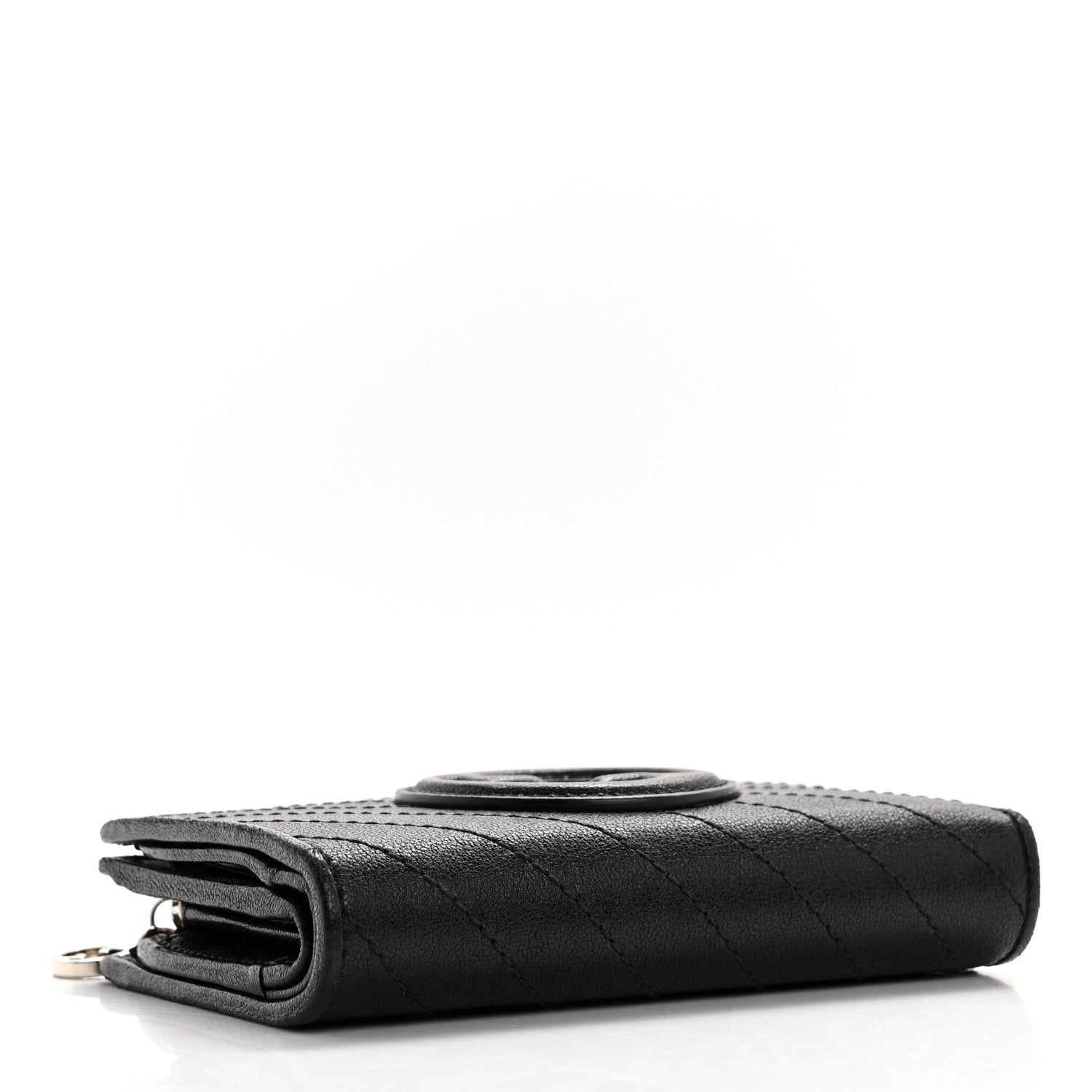 Gucci Sakai Be Green Calfskin Diagonal Stitched Blondie Travel Wallet Black 4 of 12
